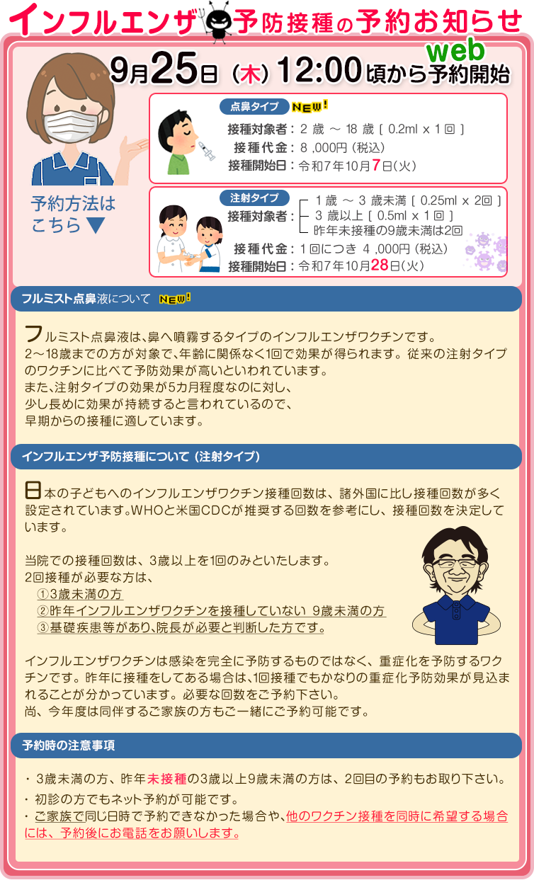 インフルエンザ予防接種2025